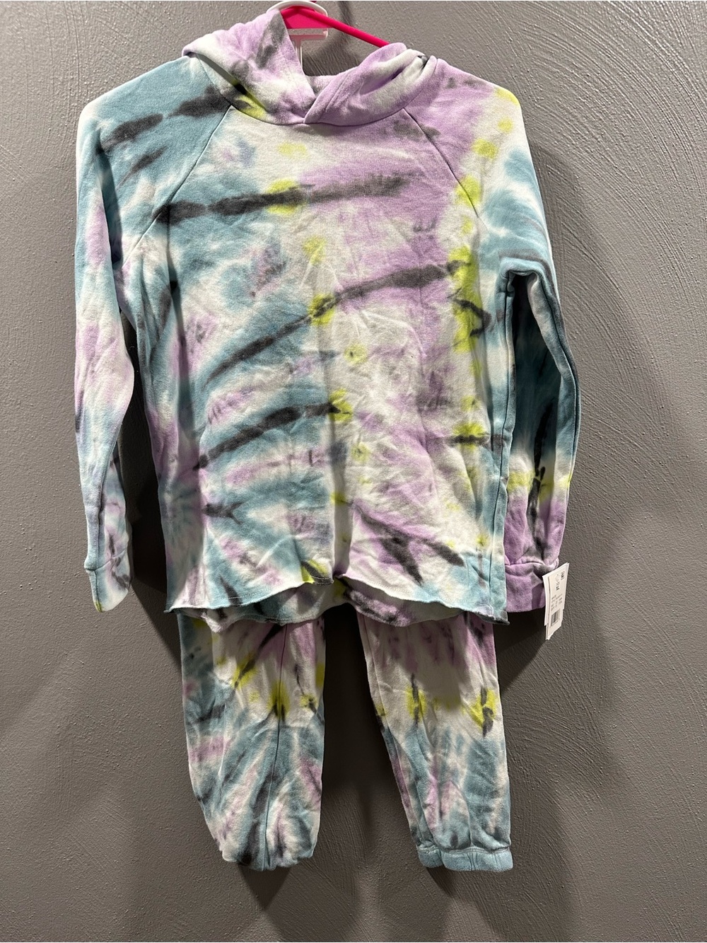 Harper & Elliot Kids Pastel Tie-Dye Hooded Set - Pastel Multi